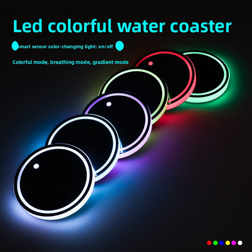 Automatic Sensor LED Car Cup Coaster Anti-Slip Mat